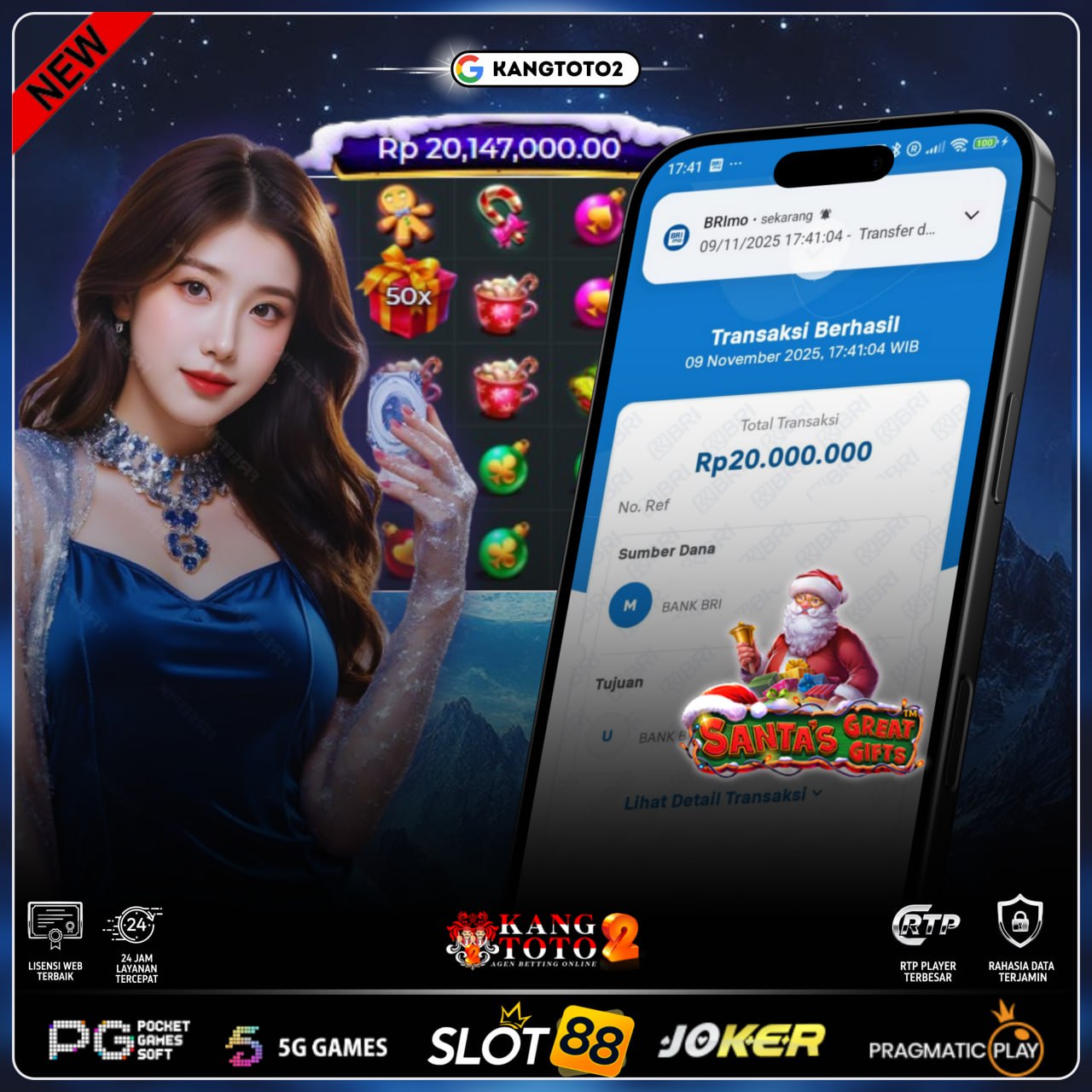 MENANG LAGI 20 JUTA DI SANTA'S GREAT GIFTS