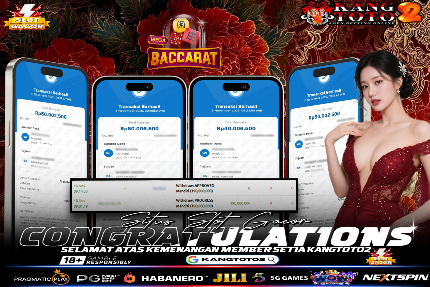 190 Jt Menang di Baccarat