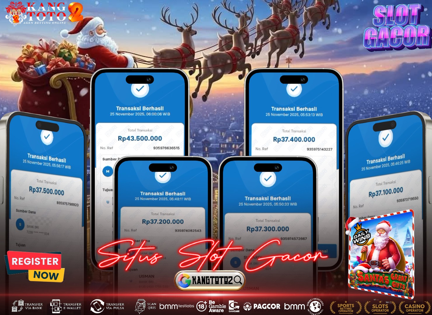 Meledak lagi nih 230JUTA di Santa's Great Gift!!!