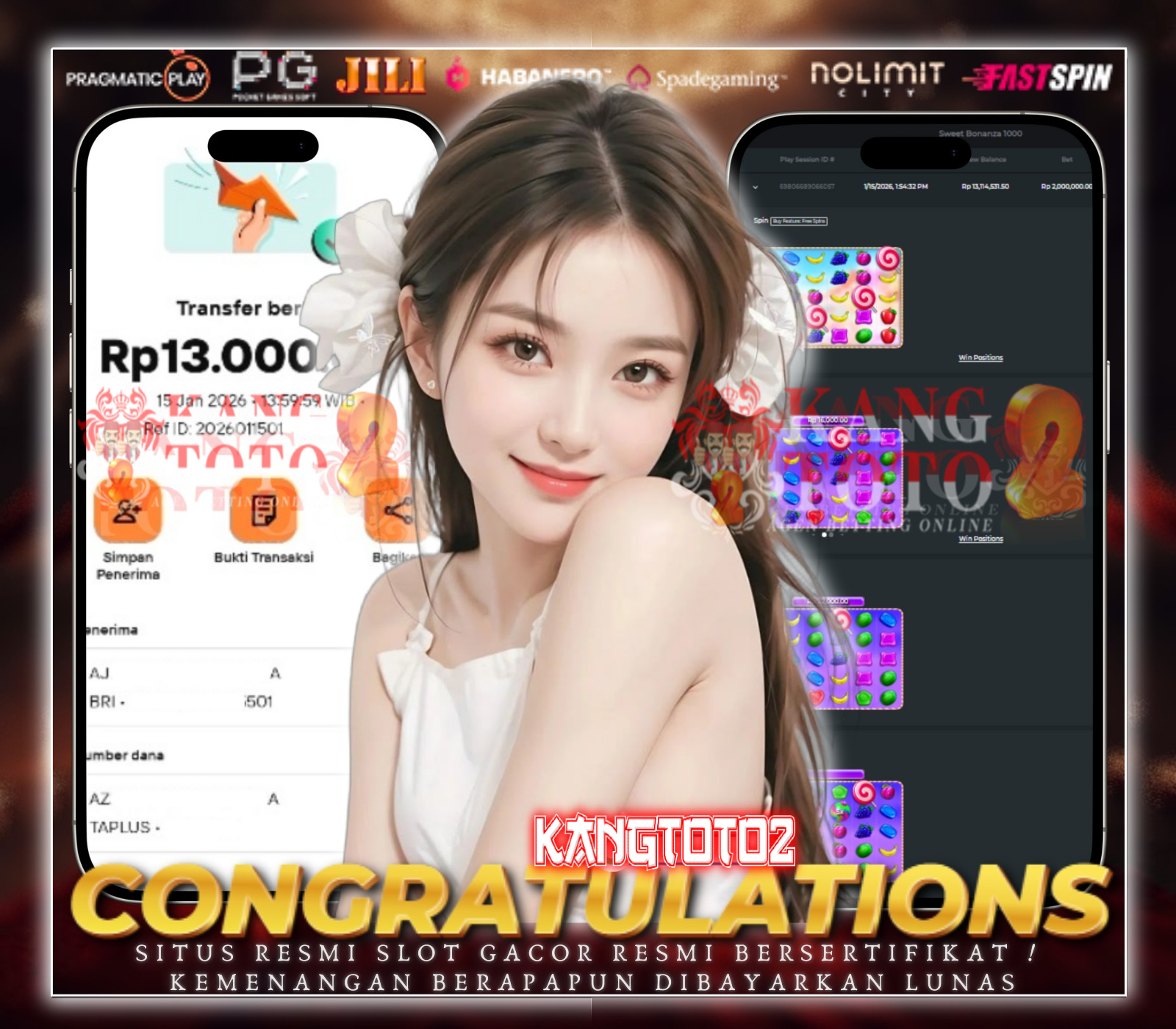 PRAGMATIC PLAY  - JACKPOT SWEET BONANZA 1000 Rp13.000.000