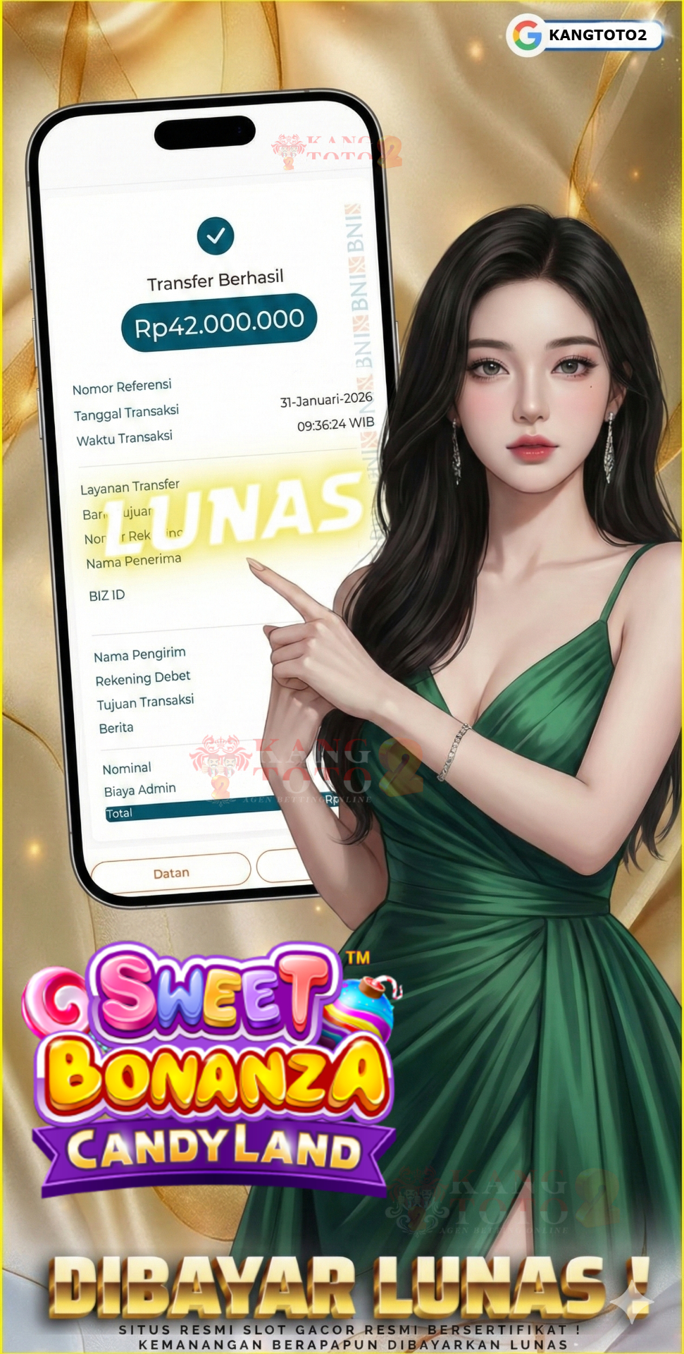 PRAGMATIC PLAY - JACKPOT SWEET BONANZA CANDYLAND Rp42.000.000 LUNAS