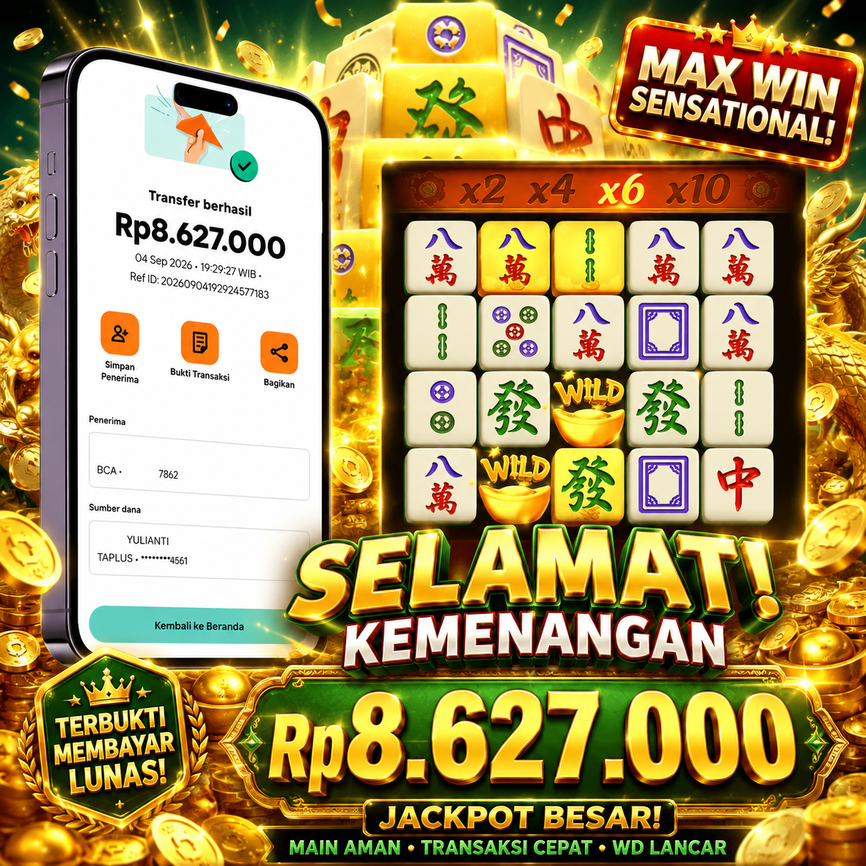 MAHJONG LAGI KASIH REJEKII!!!!