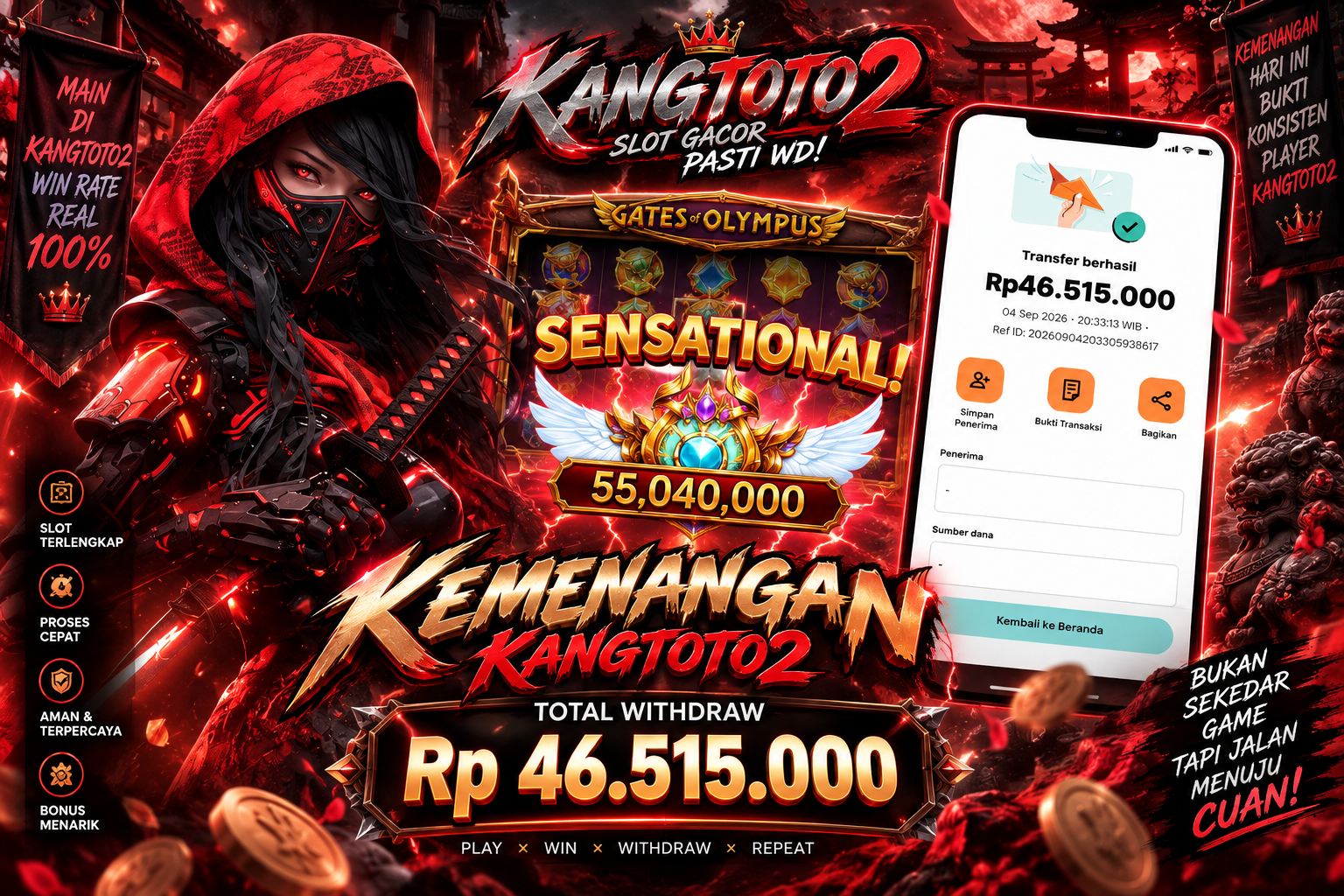 DEPO CEPAT WD KILAT, CUMA DI KANGTOTO2!!!